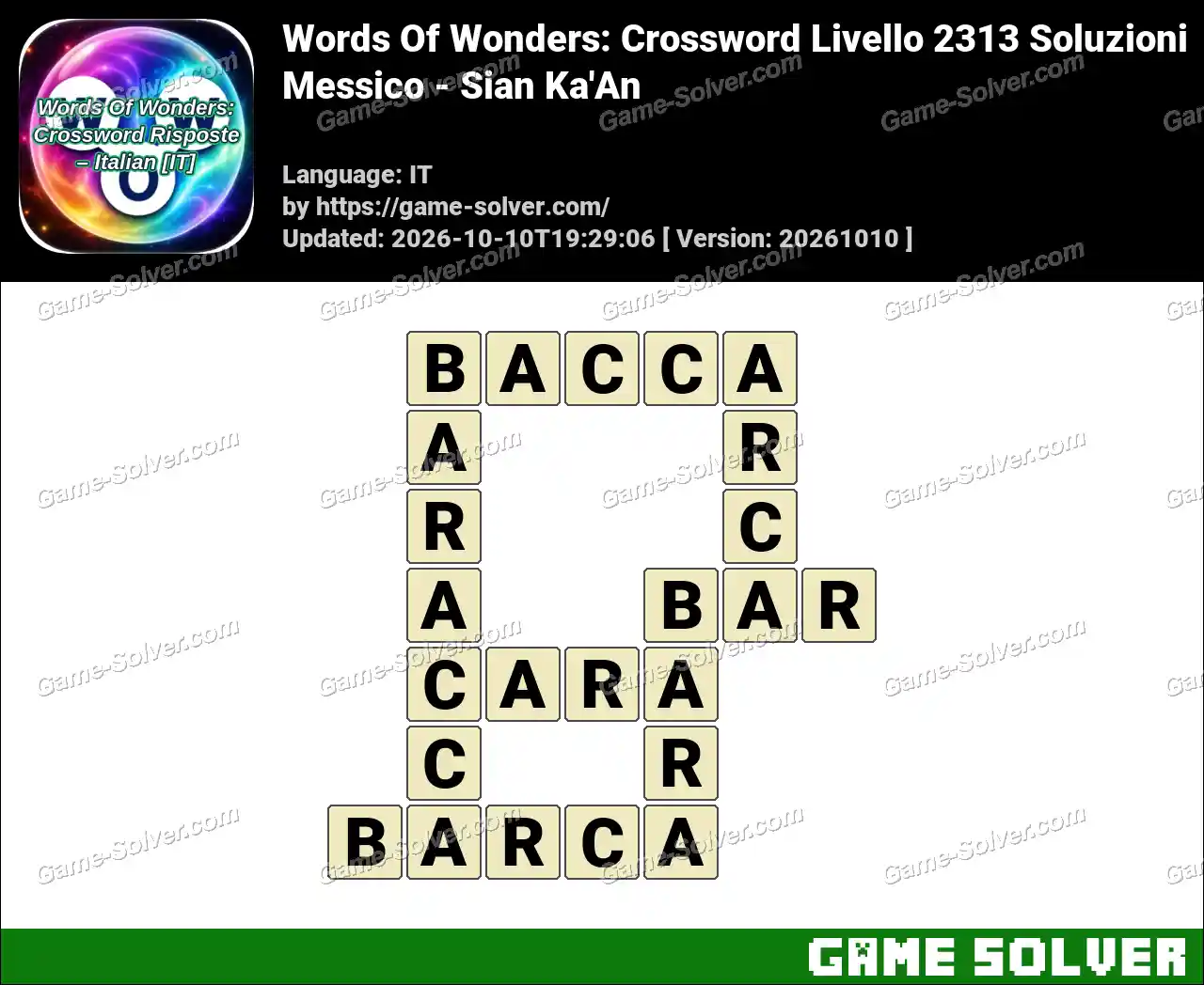 Words Of Wonders: Crossword Livello 2313 Soluzioni – Messico – Sian Ka’An